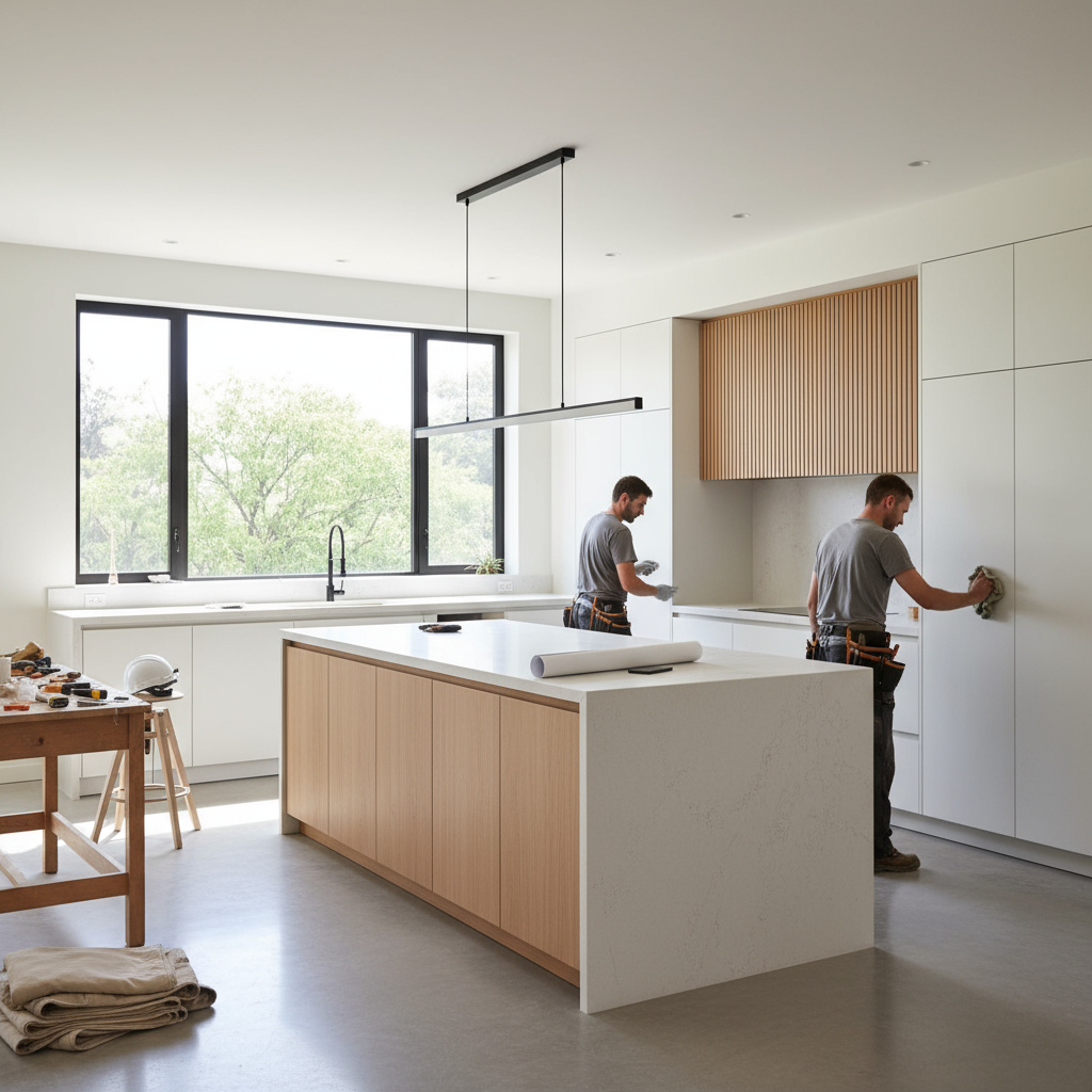 Helle, modern renovierte Küche – Projektbeispiel